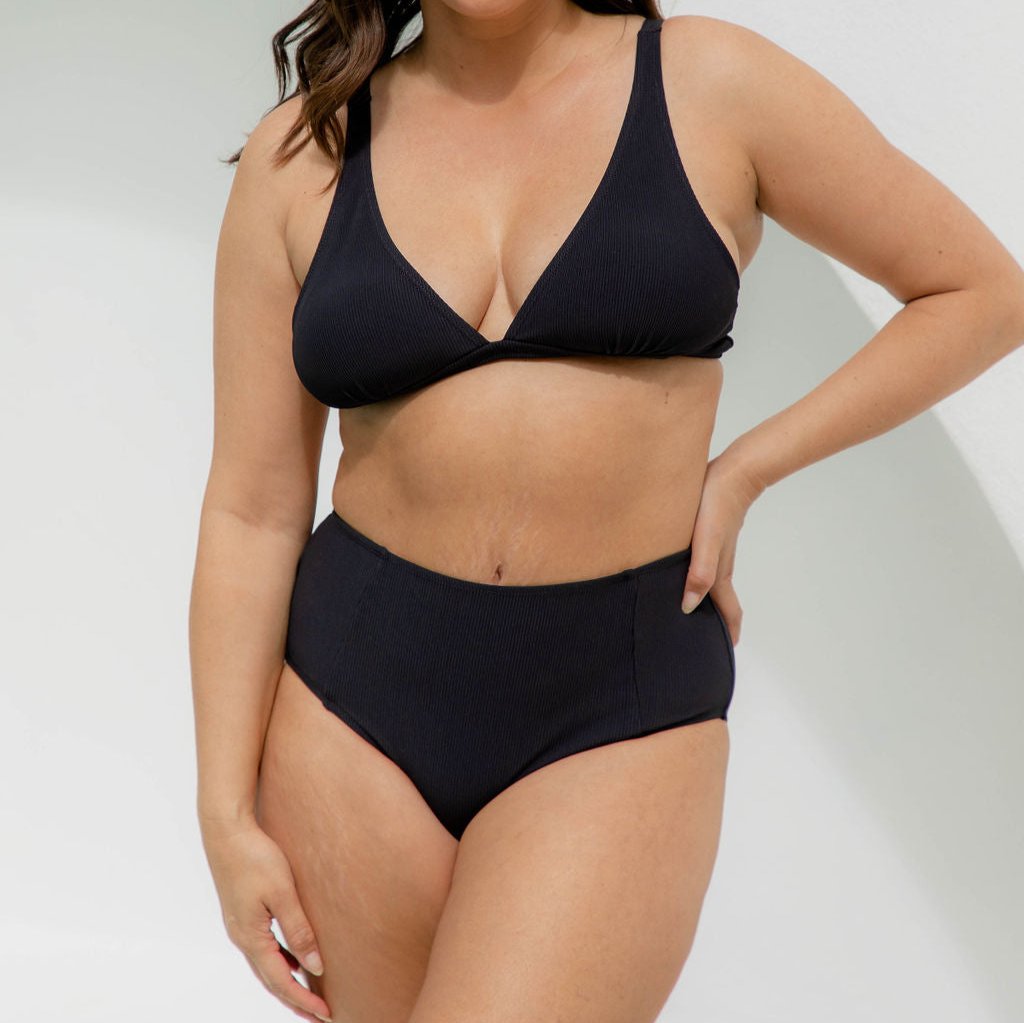 Rachael Bikini Bottom - Black Rib