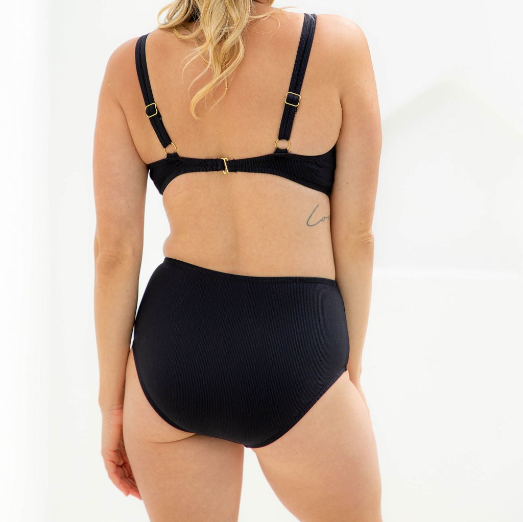 Rachael Bikini Bottom - Black Rib