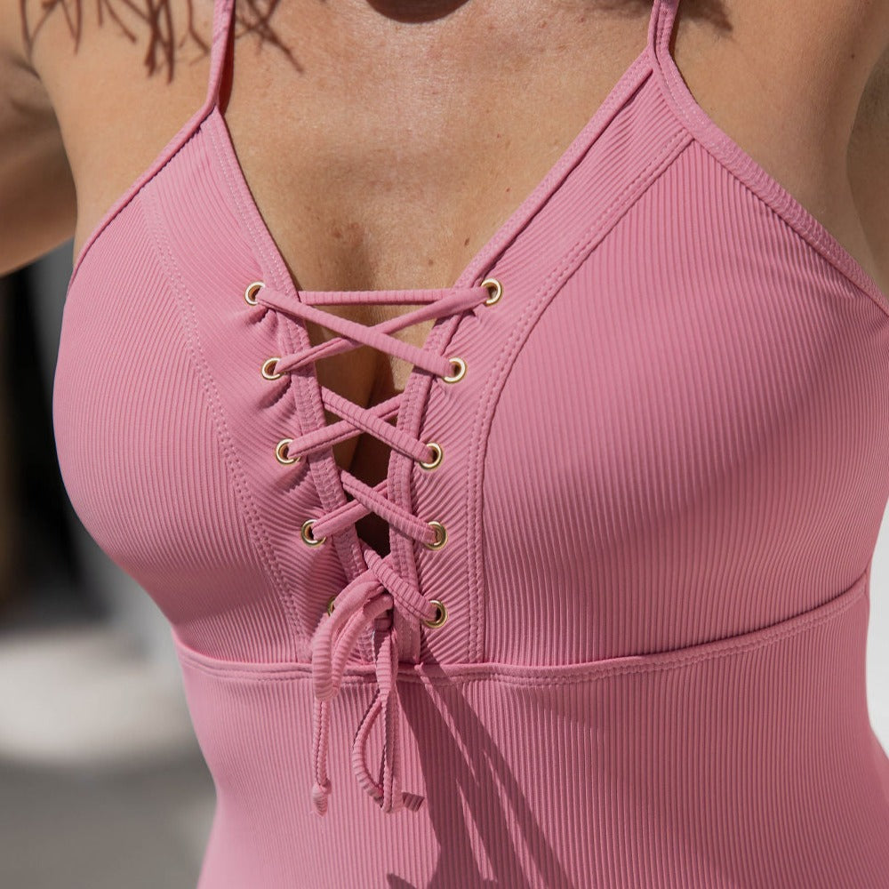 Nicci One Piece - Rose Pink Rib
